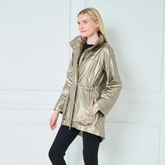 ANORAK Metallic Gold Utility Jacket, Size: Small - Picture 3 of 6